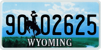 WY license plate 9002625