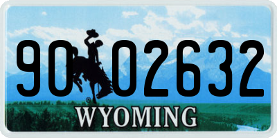 WY license plate 9002632