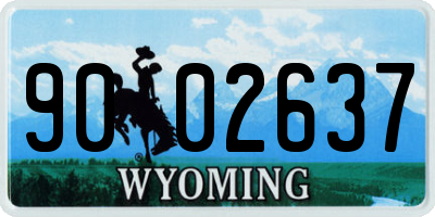 WY license plate 9002637