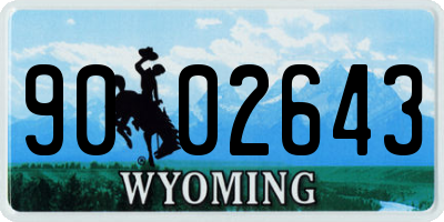WY license plate 9002643