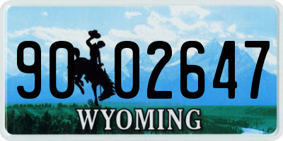 WY license plate 9002647