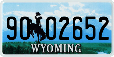 WY license plate 9002652