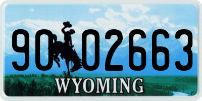 WY license plate 9002663