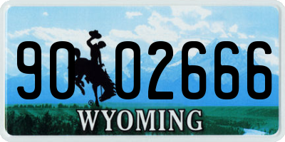 WY license plate 9002666