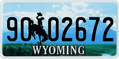 WY license plate 9002672