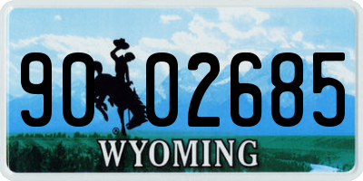 WY license plate 9002685