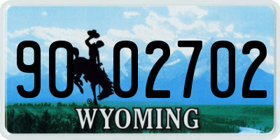 WY license plate 9002702