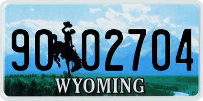 WY license plate 9002704