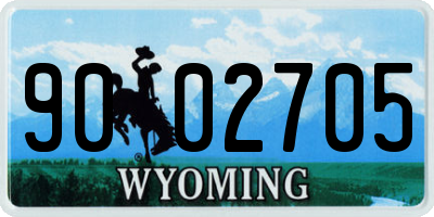 WY license plate 9002705