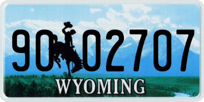 WY license plate 9002707