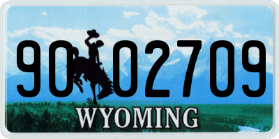 WY license plate 9002709