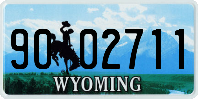 WY license plate 9002711