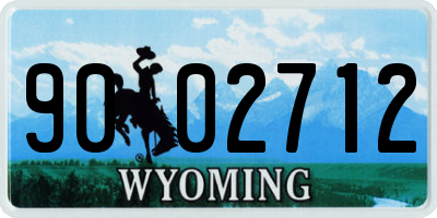 WY license plate 9002712
