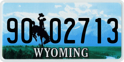 WY license plate 9002713