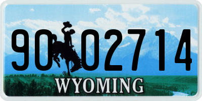 WY license plate 9002714