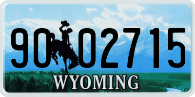 WY license plate 9002715