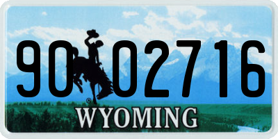 WY license plate 9002716