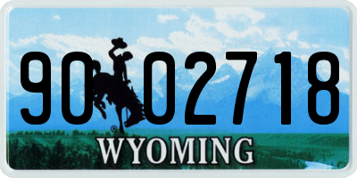 WY license plate 9002718