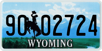 WY license plate 9002724