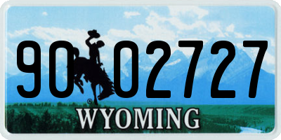 WY license plate 9002727