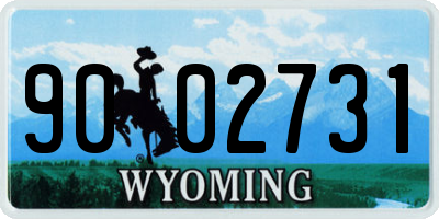 WY license plate 9002731