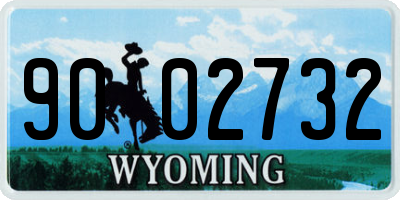 WY license plate 9002732