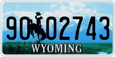 WY license plate 9002743