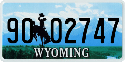 WY license plate 9002747