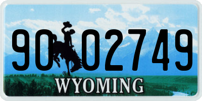 WY license plate 9002749