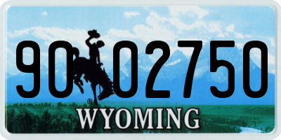 WY license plate 9002750