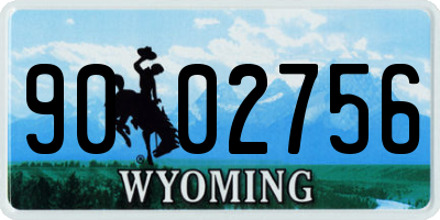WY license plate 9002756