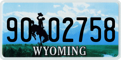 WY license plate 9002758