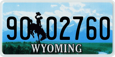 WY license plate 9002760