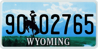 WY license plate 9002765