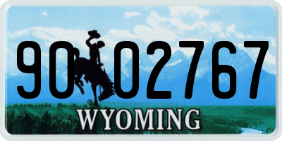 WY license plate 9002767