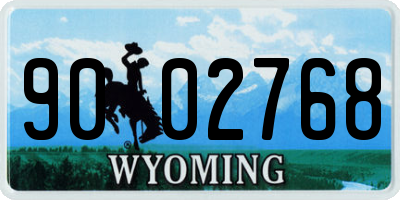 WY license plate 9002768