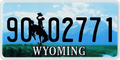 WY license plate 9002771