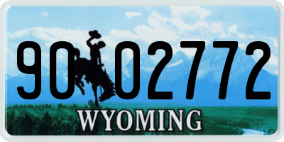 WY license plate 9002772