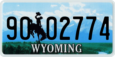 WY license plate 9002774