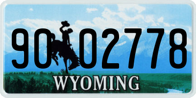 WY license plate 9002778