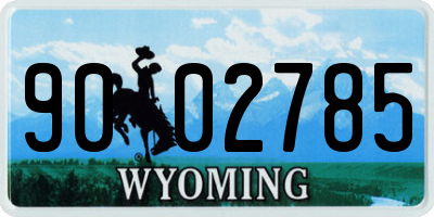 WY license plate 9002785