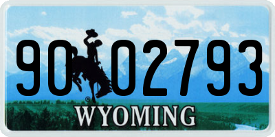 WY license plate 9002793