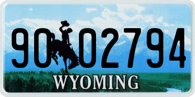 WY license plate 9002794