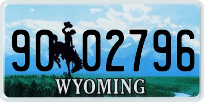 WY license plate 9002796