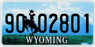 WY license plate 9002801