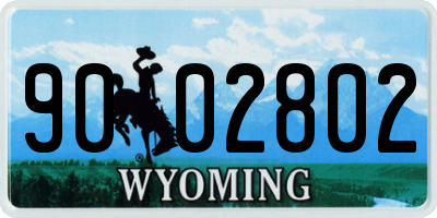 WY license plate 9002802