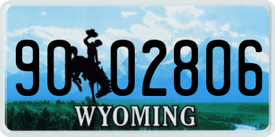 WY license plate 9002806