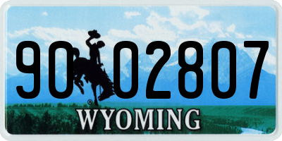 WY license plate 9002807