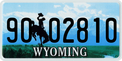 WY license plate 9002810