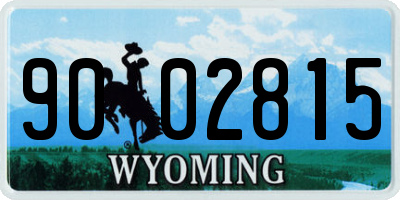 WY license plate 9002815